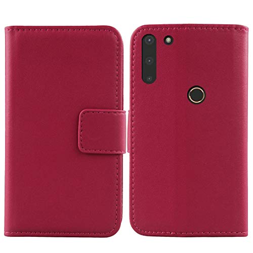 Lankashi Flip Echt Leder Tasche Für Gigaset GS4 / GS4 Senior TPU Silikon Hülle Lederhülle Handyhülle Handy Tasche Book Brieftasche mit Kartenfächer Schutz Abdeckung Premium Cover Case Etui (Rosa) von Lankashi