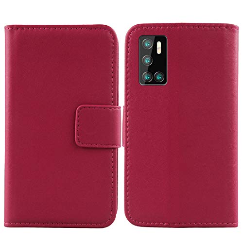 Lankashi Flip Echt Leder Tasche Für Hafury G20 6.2 inch TPU Silikon Hülle Lederhülle Handyhülle Handy Tasche Book Brieftasche Schutz Abdeckung Premium Cover Case Etui (Rosa) von Lankashi