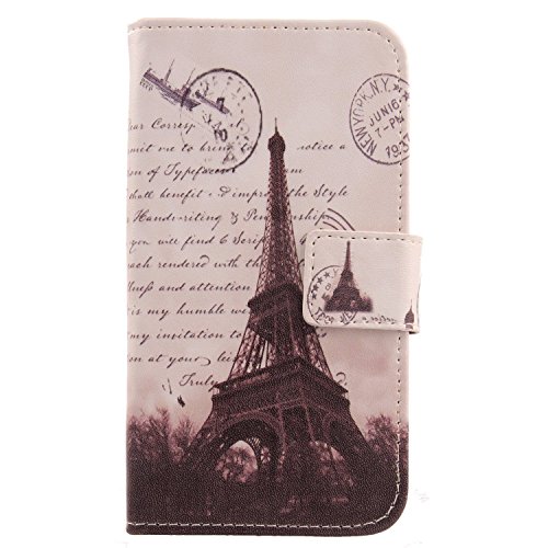 Lankashi PU Flip Leder Tasche Hülle Case Cover Handytasche Schutzhülle Etui Skin Für HOTWAV T7 / HOTWAV T7 Pro/HOTWAV T7S 6.52" (Stamp Tower Design) von Lankashi