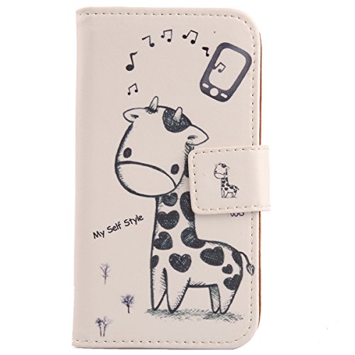 Lankashi PU Flip Leder Tasche Hülle Case Cover Handytasche Schutzhülle Etui Skin Für Kyocera DuraSport 5G / Android One S10 6.1" (Giraffe Design) von Lankashi