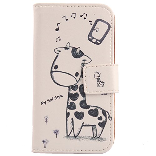 Lankashi PU Flip Leder Tasche Hülle Case Cover Handytasche Schutzhülle Etui Skin Für XGODY Mate 10 5" (Giraffe Design) von Lankashi