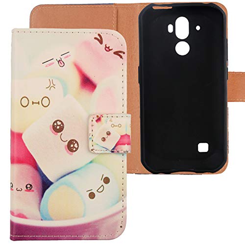 Lankashi PU Flip Leder Tasche Hülle Case Cover Handytasche Schutzhülle Etui Skin TPU Silikon Schale Für Doogee S40 / S40 Lite / S40 Pro 5.5" (Lovely Design) von Lankashi
