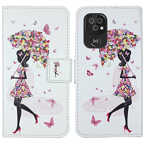 Lankashi PU Flip Leder Tasche Hülle Case Cover Handytasche Schutzhülle Etui Skin TPU Silikon Schale Für Doro 8100/8100 Plus / 8110/8110 Plus / 8210 6.1" (Umbrella Girl Design) von Lankashi