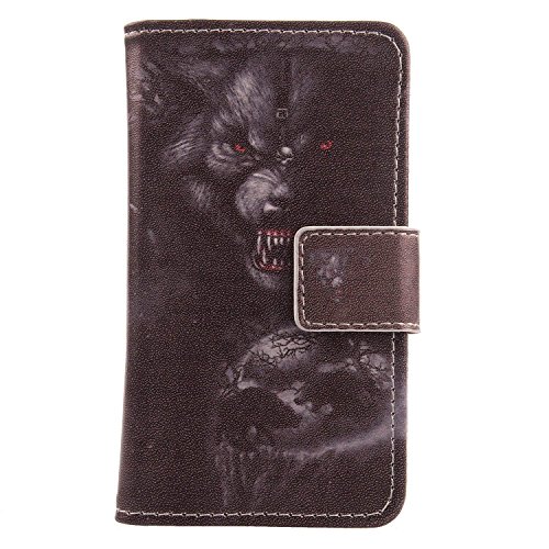 Lankashi PU Flip Leder Tasche Hülle Case Cover Schutz Handy Etui Skin Für Gigaset GS180 5" (Bear Design) von Lankashi