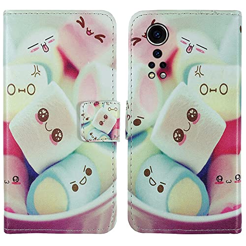 Lankashi PU Flip Leder Tasche Hülle Silikon TPU Case Cover Handytasche Schutzhülle Etui Skin Für ZTE Axon 30 5G 6.92" (Lovely Design) von Lankashi