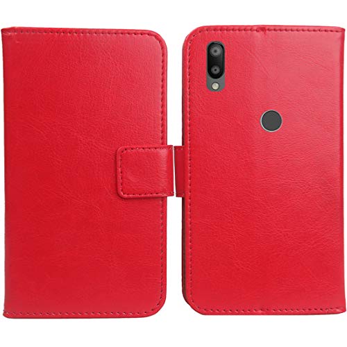 lankashi PU Leder Tasche Hülle Für Gigaset GS190 6.1" Handy Flip Brieftasche Schutz Case Cover Etui Schutzhülle Klapphülle Handytasche (Farbe: Rot) von lankashi