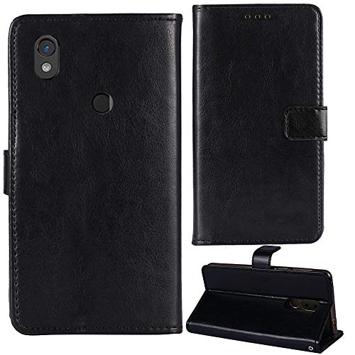 Lankashi Premium Retro Business Flip Book Stand Brieftasche Leder Tasche Schütz Hülle Handy Telefon Case Für Cat S52 5.65" Abdeckung Wallet Cover Etui Holder (Schwarz) von Lankashi