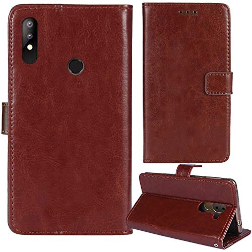 Lankashi Premium Retro Business Flip Book Stand Brieftasche Leder Tasche Schütz Hülle Handy Telefon Case Für Energizer Ultimate U710S 7.12" Abdeckung Wallet Cover Etui Holder (Braun) von Lankashi