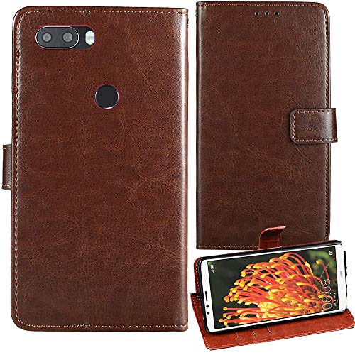 Lankashi Premium Retro Business Flip Book Stand Brieftasche Leder Tasche Schütz Hülle Handy Telefon Case Für Gigaset GS370 Plus 5.7" Abdeckung Wallet Cover Etui Holder (Braun) von Lankashi