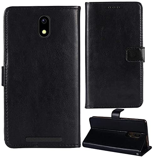 Lankashi Premium Retro Business Flip Book Stand Brieftasche Leder Tasche Schütz Hülle Handy Telefon Case Für TTfone TT20 Smart 3G 4" Abdeckung Wallet Cover Etui Holder (Schwarz) von Lankashi