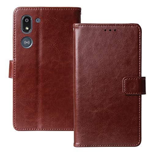 Lankashi Premium Retro Business Flip Book Stand Brieftasche Leder Tasche Schütz Hülle Handy Telefon Case TPU Silikon Für Doro 8050 5.7" Abdeckung Wallet Cover Etui Holder (Braun) von Lankashi