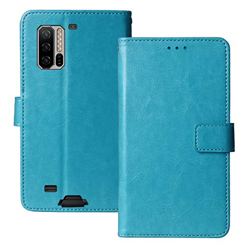 Lankashi Premium Retro Business Flip Book Stand Brieftasche Leder Tasche Schütz Hülle TPU Silikon Handy Telefon Case Für Ulefone Armor 7 / 7E 6.3" Abdeckung Wallet Cover Etui Holder (Blau) von Lankashi