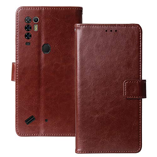 Lankashi Premium Retro Business Flip Stand Brieftasche Leder Tasche Schütz Hülle Handy Telefon Case TPU Silikon Schale Für Ulefone Armor 10 5G 6.67" Abdeckung Wallet Cover Etui (Braun) von Lankashi