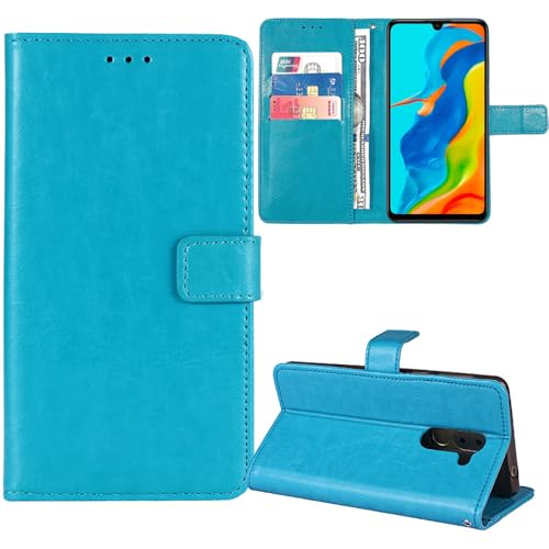 Lankashi Premium Retro Flip Leder Tasche Schütz Hülle Handy Telefon Case Für HMD Arc/HMD Key/HMD Aura² 6.52" Abdeckung Wallet Cover Etui Holder (Blau) von Lankashi