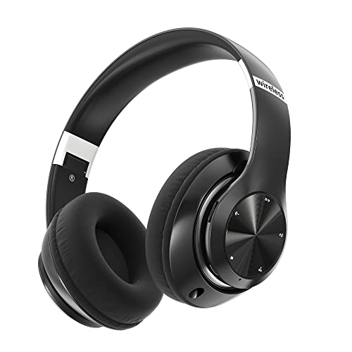 Bluetooth Kopfhörer Over Ear, 60 Stunden Wiedergabe, kabellose Kopfhörer 6 EQ Soundmodus mit Kabel, Kopfhörer mit HiFi-Stereo-Mikrofon, USB C, SD/TF, FM, Bluetooth 5.0 Kopfhörer für Sport, Reisen, von Lankey Sound