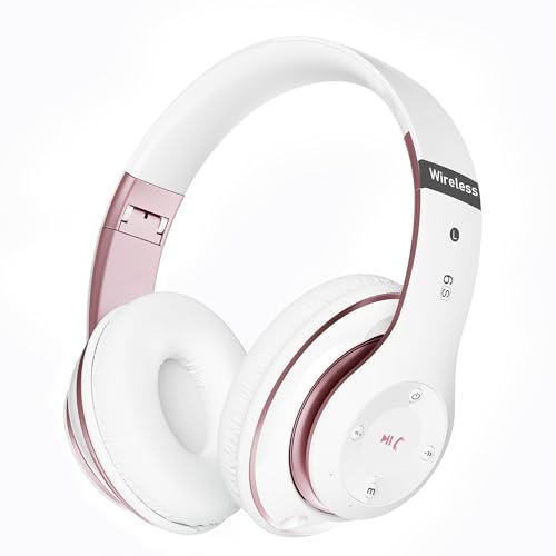 Lankey Sound Kopfhörer Kabellos mit 6 EQ Modi, Kopfhörer Bluetooth, 65 Std Over Ear Kopfhörer Bluetooth mit Eingebautem HD-Mikrofon, FM, SD/TF für Outdoor, Transport, Reisen, Studium von Lankey Sound