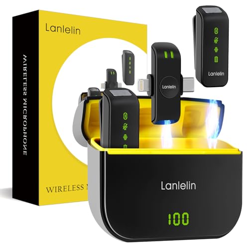Lanlelin Wireless Lavalier Microphone for iPhone Android, Noise Cancelling Lapel Mic with Charging Case, Plug and Play Clip on Mini Microphone, Ultra-far Transmission for Smartphone/Camera/PC/Laptop. Lanlelin Wireless Lavalier Microphone for iPhone Android, Noise Cancelling Lapel Mic with Charging Case, Plug and Play Clip on Mini Microphone, Ultra-far Transmission for Smartphone/Camera/PC/Laptop. von Lanlelin