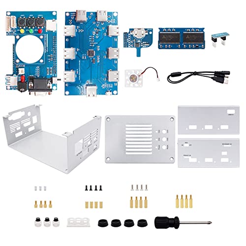 Lanlousy FüR Mister FPGA 128 MB Motherboard V2.9 + USB-Hub V2.1 mit DIY-MetallgehäUse-Kit für Terasic DE10-Nano Mister FPGA (Silber) von Lanlousy