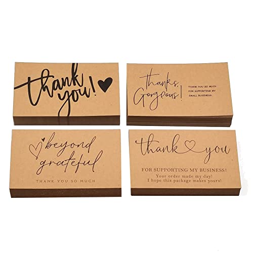 Lanonvy 120 StüCke Exquisite Dankeskarten Aus Kraftpapier, für Kleine Unternehmen, WertschäTzungskarten, Geschenk Dekorations Karten von Lanonvy