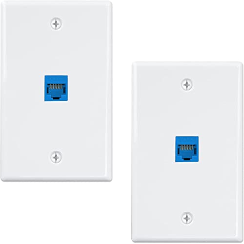 Lanonvy 2-Packungen 2 Anschlüsse Ethernet Wand Platte, RJ45 Cat6 Buchse auf Buchse, Inline Koppler Frontplatten, 1-Anschluss Lanonvy 2-Packungen 2 Anschlüsse Ethernet Wand Platte, RJ45 Cat6 Buchse auf Buchse, Inline Koppler Frontplatten, 1-Anschluss von Lanonvy