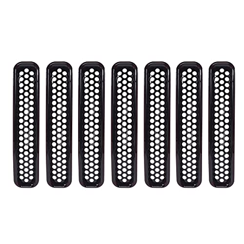 Lanonvy Bienenwabe Mesh Front Grill EinsäTze Kit für 1997-2006 TJ & Unlimited - (7 StüCke) von Lanonvy