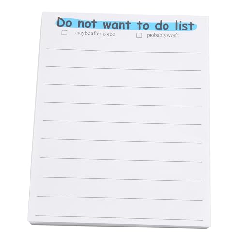Lanonvy Lustige Haftnotiz, To-Do-Liste, Notizblock, Lustiges Briefpapier, Bürobedarf, Notizbuchetiketten, Schreibtisch-Haftnotiz, 50 Seiten, Langlebig, Einfach zu Verwenden, B Lanonvy Lustige Haftnotiz, To-Do-Liste, Notizblock, Lustiges Briefpapier, Bürobedarf, Notizbuchetiketten, Schreibtisch-Haftnotiz, 50 Seiten, Langlebig, Einfach zu Verwenden, B von Lanonvy