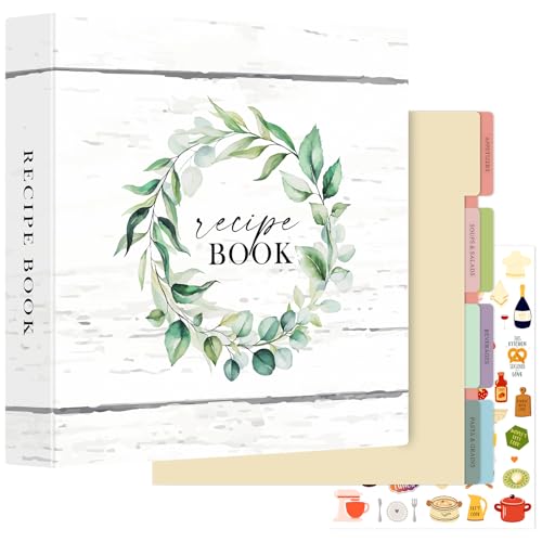 Lanpn Rezepte Ordner 3 Ringen für Kochrezepte, A4 DIY Kochbuch Selbst Schreiben, Rezeptbuch zum Selberschreiben, Recipe Binder Rezeptordner mit 8 Trennblättern und 2 Aufklebern Lanpn Rezepte Ordner 3 Ringen für Kochrezepte, A4 DIY Kochbuch Selbst Schreiben, Rezeptbuch zum Selberschreiben, Recipe Binder Rezeptordner mit 8 Trennblättern und 2 Aufklebern von Lanpn