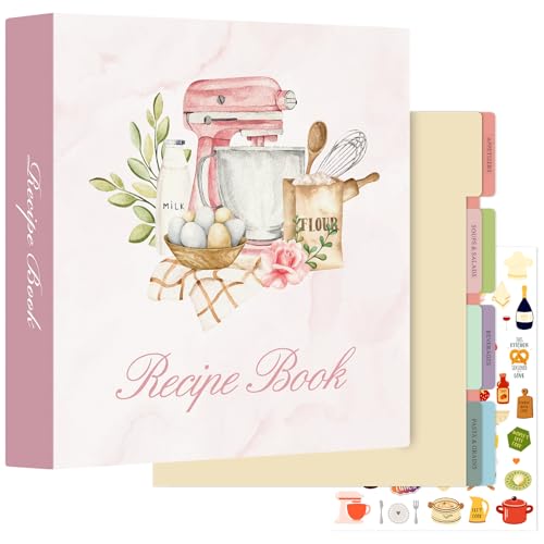 Lanpn Rezepte Ordner 3 Ringen für Kochrezepte, A4 Kochbuch Selbst Schreiben, Leder Recipe Binder Rezeptordner mit 8 Trennblättern und 2 Aufklebern, DIY Rezeptbuch zum Selberschreiben, Rose Lanpn Rezepte Ordner 3 Ringen für Kochrezepte, A4 Kochbuch Selbst Schreiben, Leder Recipe Binder Rezeptordner mit 8 Trennblättern und 2 Aufklebern, DIY Rezeptbuch zum Selberschreiben, Rose von Lanpn
