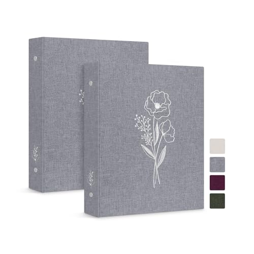 Lanpn Ringbuch Basic DIN A5 2 Stück, Leineneinband Ringbuch Ordner A5 mit 6 Ringe 1,9 cm runde Ringe hält A5 Papier für Zuhause Büro Schule Journaling Sammlungen (grau) von Lanpn