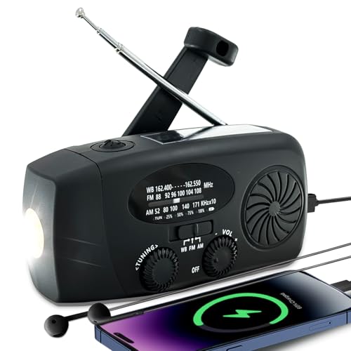 7400 mWh Wetter-Notfall-Radio, Handkurbel-Radio, AM/FM/NOAA-Radio, USB Typ C Ladefunktion, 2000 mAh LED-Taschenlampe, Telefon-Ladegerät, Notfall-SOS Funktion 7400 mWh Wetter-Notfall-Radio, Handkurbel-Radio, AM/FM/NOAA-Radio, USB Typ C Ladefunktion, 2000 mAh LED-Taschenlampe, Telefon-Ladegerät, Notfall-SOS Funktion von Lanshanchu
