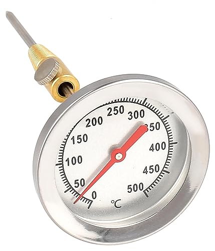Lantelme Grillthermometer 500 Grad mit 30cm Sonde Wasserdicht Edelstahl für Grill BBQ Gasgrill Räucherschrank und Smoker Analog Thermometer (30cm Sonde) von Lantelme