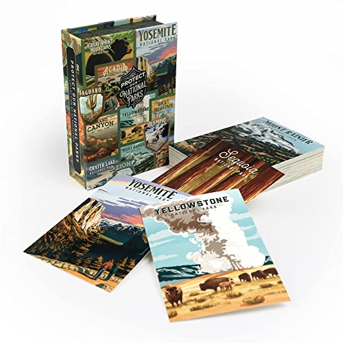 Schützen Sie unsere Nationalparks, 63 Postkartenbox-Set, einzigartige Bilder aus jedem Nationalpark in Sammelbox von Lantern Press