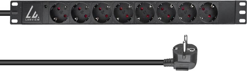 Lanview LVR-2MSCH-LIC-SCH8 Stromverteilereinheit (PDU) 8 AC-Ausgänge 1U Schwarz (LVR-2MSCH-LIC-SCH8) von Lanview