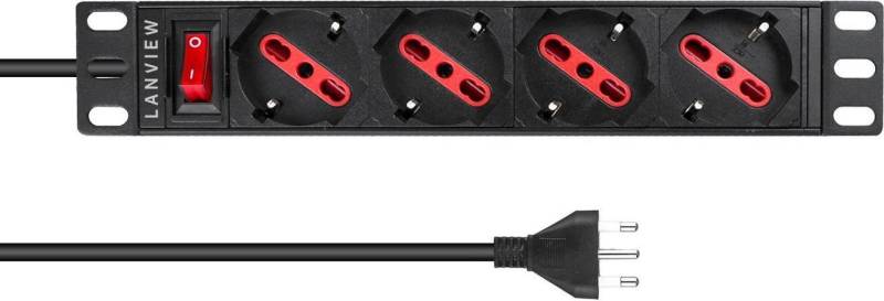 Lanview LVR-2MIT-SW-IT4 Stromverteilereinheit (PDU) 1U Schwarz (LVR-2MIT-SW-IT4) von Lanview