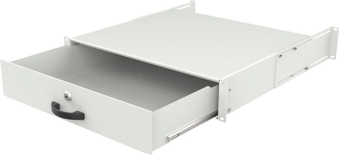 Lanview 2U 19 KEYBOARD, GENERAL USE, LOCKABLE DRAWER MODULE WHITE (RAD105WH) von Lanview