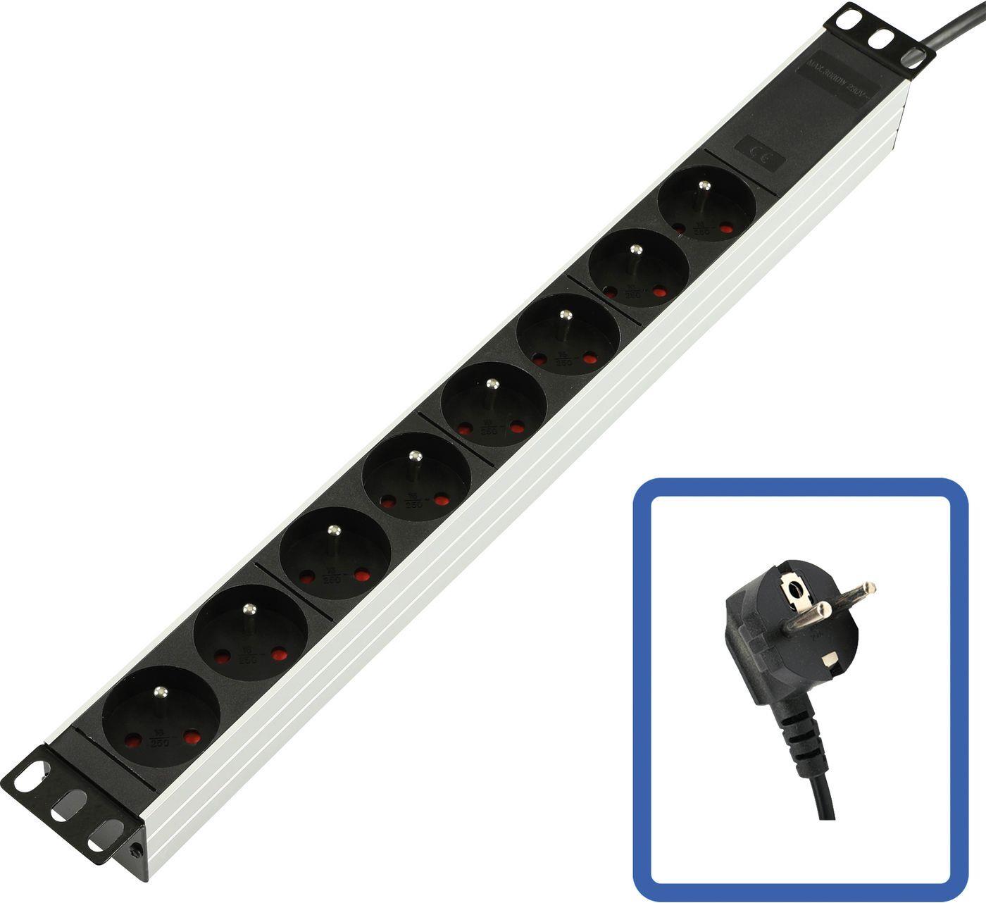 Lanview POWER STRIP 19 - 8 WAY - FULL ALUMINIUM WITHOUT SWITCH (TUPS032) von Lanview