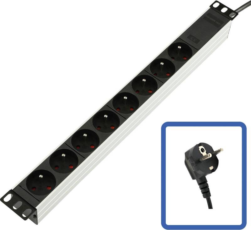 Lanview POWER STRIP 19 - 8 WAY - FULL ALUMINIUM WITHOUT SWITCH (TUPS032) von Lanview
