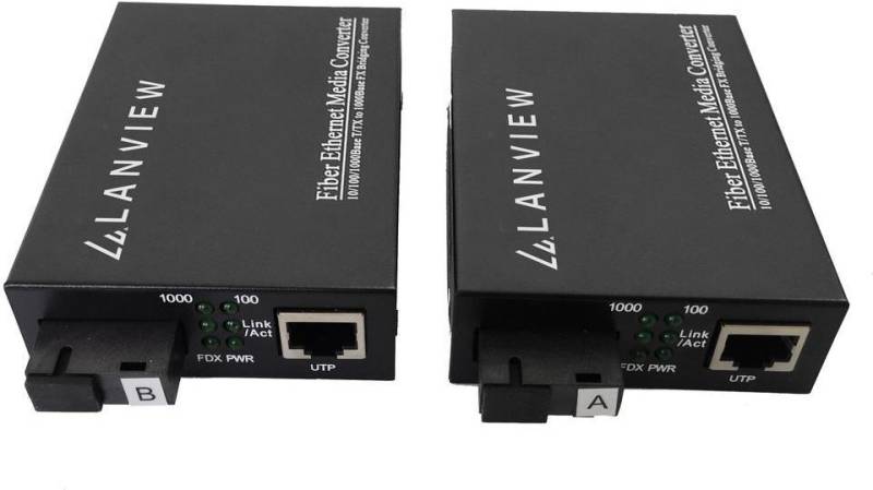 Lanview Pair of 10/100/1000Base-T RJ45 to 1000Base-X SC - 1 Gbps (LVN-MED-SC-1000BASE-X-2) von Lanview