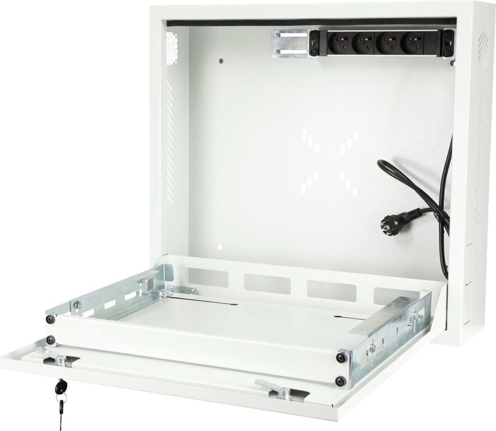 Lanview RWSLMWH1. Typ: Wandmontiertes Regal, Rack-Kapazität: 1U. Gewicht: 10,3 kg. Produktfarbe: Weiß (RWSLMWH1) von Lanview
