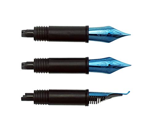 3 Ersatzspitzen (feine, extra feine und gebogene Spitze) für Hongdian Fountian Pen für Forest 1850, 1851, 6013, 517S und 517D Serie (blau) von Lanxivi