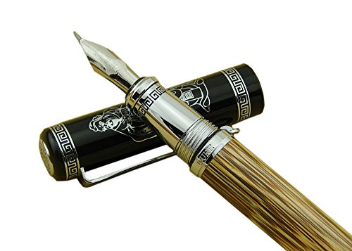 Lanxivi Duke 551 Confucius Fude Füllfederhalter, gebogene Spitze, natürlicher Bambus, mittlere bis breite Kunst, Handschrift, Zeichnen, Kalligraphie-Stift von Lanxivi