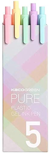 Lanxivi Kaco Gelschreiber, einziehbar, 5 Farben, 0,5 mm Extra Feine Spitze, Macarons-Serie von Lanxivi