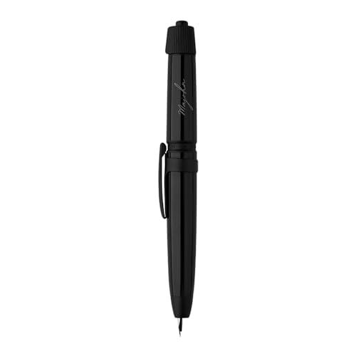 Lanxivi Majohn Füllfederhalter, A3, einziehbar, extra feine Feder, lebendige schwarze Farbe, Druck- und Drehstift, mit Konverter-Etui-Set von Lanxivi