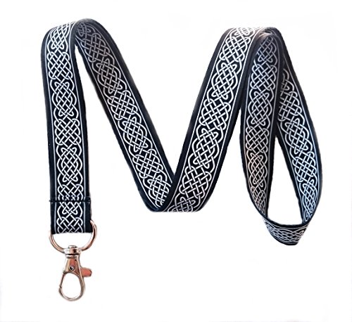 Schwarz Keltischer Knoten Print Lanyard Schlüsselanhänger ID Badge Holder von LanyardLanyard