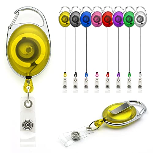 Gelb Ausweisjojo Schlüssel JoJo mit Gürtel Clip Spulen 1 Stück, Ausweis für ID Badge Holder Yoyo Einziehbarer Kartenhalter Schlüsselkarten Schlüsselanhänger Set Schlüsselring Retractable von Lanyards Tomorrow.co.uk