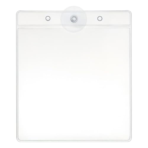 LanyardsTomorrow Ausweishülle aus Kunststoff mit Saugnapf-Clip, Mehrzweck-Ausweishülle zum Aufkleben für eine Windschutzscheibe, Parkschein-Display, hält 10,5 cm x 10,8 cm Abzeichen (transparent), 1 LanyardsTomorrow Ausweishülle aus Kunststoff mit Saugnapf-Clip, Mehrzweck-Ausweishülle zum Aufkleben für eine Windschutzscheibe, Parkschein-Display, hält 10,5 cm x 10,8 cm Abzeichen (transparent), 1 von Lanyards Tomorrow.co.uk