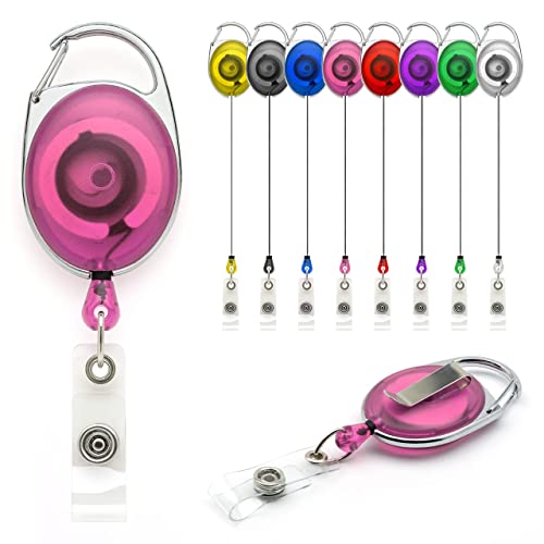 Rosa Ausweisjojo Schlüssel JoJo mit Gürtel Clip Spulen 1 Stück, Ausweis für ID Badge Holder Yoyo Einziehbarer Kartenhalter Schlüsselkarten Schlüsselanhänger Set Schlüsselring Retractable von Lanyards Tomorrow.co.uk