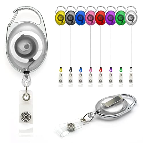 Weiß Ausweisjojo Schlüssel JoJo mit Gürtel Clip Spulen 10 Stück, Ausweis für ID Badge Holder Yoyo Einziehbarer Kartenhalter Schlüsselkarten Schlüsselanhänger Set Schlüsselring Retractable von Lanyards Tomorrow.co.uk