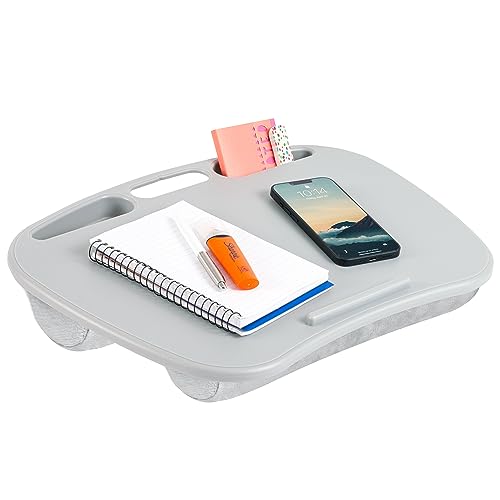 LAPGEAR MyDesk Schoßschreibtisch mit Geräteleiste und Handyhalterung – Cool Grey – passend für Laptops bis zu 39,6 cm (15,6 Zoll) – Stil-Nr. 44435 von LAPGEAR