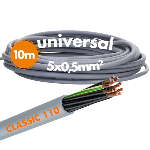 10 Meter Lapp 1119005 Ölflex Classic 110 PVC-Steuerleitung 5x0,5 mm² mit grün-gelben Schutzleiter 5G0,5 mm² I Steuerkabel 5 adrig I Kabel 5 adrig von Lapp